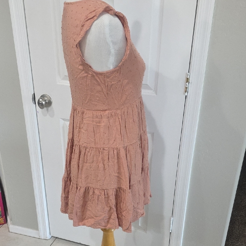 Chic Button-Down Mini Dress In Blush Medium - image 5